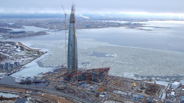 Строительство самого высокого в Европе небоскреба «Лахта Центр»