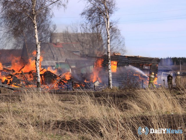 В Кировской области произошло возгорание пяти домов