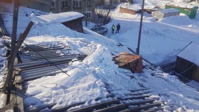 В Томске за сутки произошло два случая обрушения снега с крыш на людей
