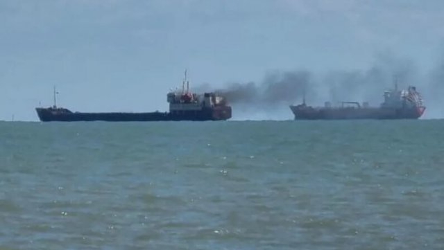 Тушение турецкого судна завершилось в Азовском море