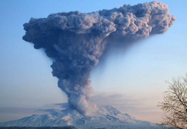 Выброс пепла зафиксирован на вулкане Шивелуч на Камчатке