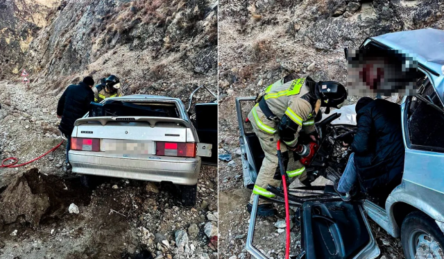 Автомобиль в Дагестане попал под камнепад. Есть пострадавшие.