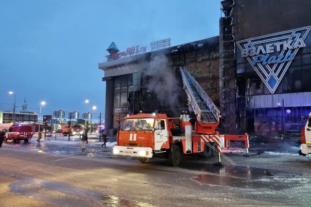 В Красноярске произошёл пожар в торговом центре