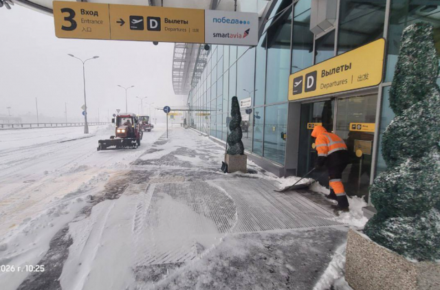 Снегопад стал причиной отмены и задержки десятков авиарейсов в Москве